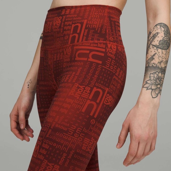Lululemon Wunder Train High-Rise Tight 28" Ombre Red Multi MSRP $98 - Picture 2 of 6